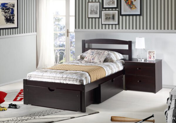 Berkeley Platform Bed with Two Under Bed Chests Espresso