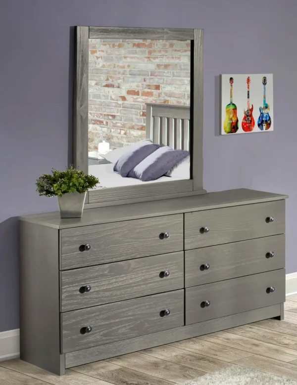 Double Dresser + Mirror Gray Collection