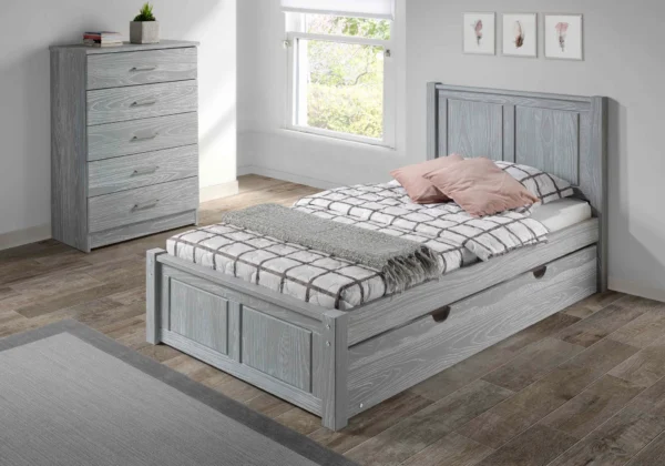 Salem Platform Bed with Under Bed Trundle Aspen, Birch