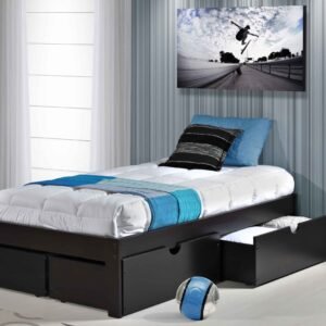 Venice Platform Bed with Four Under Bed Chests Espresso