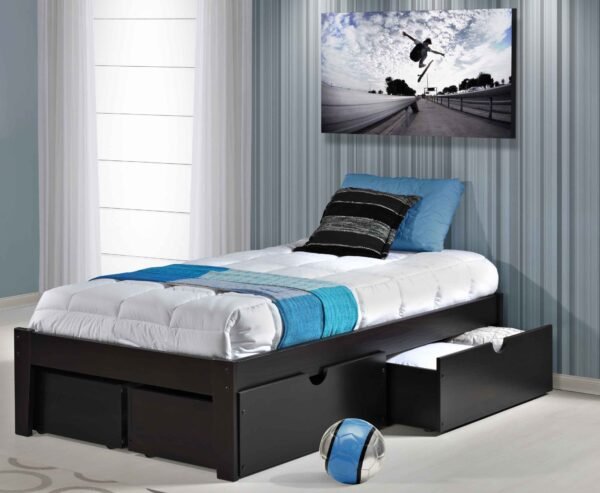 Venice Platform Bed with Four Under Bed Chests Espresso